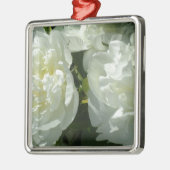 White Peonies Silbernes Ornament (Links)