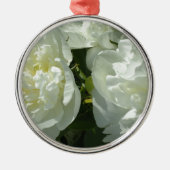 White Peonies Silbernes Ornament (Vorne)