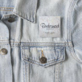 White Peonies Wedding Bridesmaid Nametag Button (Beispiel)