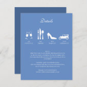 White Peonies Wedding DETAILS Einladung (Vorne/Hinten)