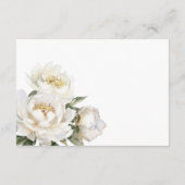 White Peonies Wedding Details Umschließungskarte Begleitkarte (Rückseite)