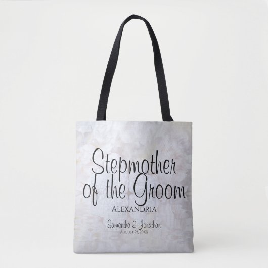 White Peonies Wedding Stepmutter of the Groom Tasche (Vorderseite)