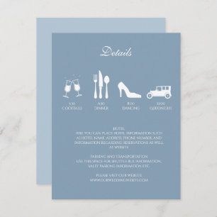 White Peonings mit Baby Blue DETAILS Einladung