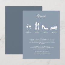 White Peonings mit Dusty Blue DETAILS Einladung