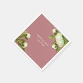 White Peonings mit Dusty Blue Napkins Serviette (Ecke)