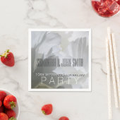 White Peony 10. Wedding Aniversary Paper Napkin 1 Serviette (Beispiel)