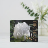 White Peony 30. Geburtstag Party Einladung (Stehend Vorderseite)
