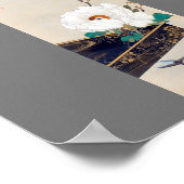 White Peony and Scissors, Watanabe Seitei Poster (Ecke)