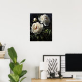 White Peony Blume Art Print Poster (Heimbüro)
