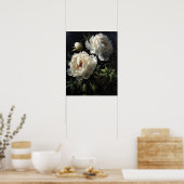 White Peony Blume Art Print Poster (Küche)