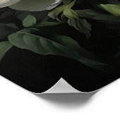 White Peony Blume Art Print Poster (Ecke)