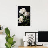 White Peony Blume Art Print Poster (Heimbüro)