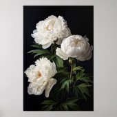 White Peony Blume Art Print Poster (Vorne)