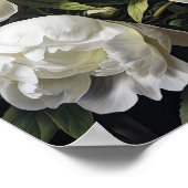 White Peony Blume Art Print Poster (Ecke)
