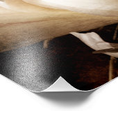 White Peony Blume Sepia Schwarzer Hintergrund Fotodruck (Ecke)