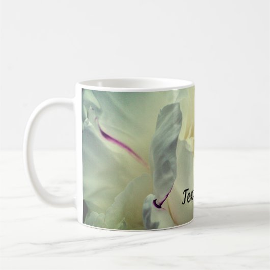 White Peony Blumen Personalisiert Kaffeetasse (Links)