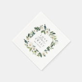 White Peony | Blumenrahmen "Liebe ist süß" Hochzei Serviette (Ecke)