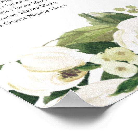 White Peony | Blumenübersicht Poster (Ecke)