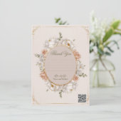 White Peony & Blush Rose Floral Wedding  Einladung (Stehend Vorderseite)