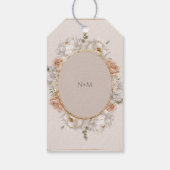 White Peony & Blush Rose Floral Wedding  Geschenkanhänger (Rückseite)