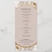 White Peony & Blush Rose Floral Wedding Program Menükarte (Rückseite)
