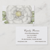 White Peony Business Card Visitenkarte (Vorne/Hinten)