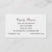 White Peony Business Card Visitenkarte (Rückseite)