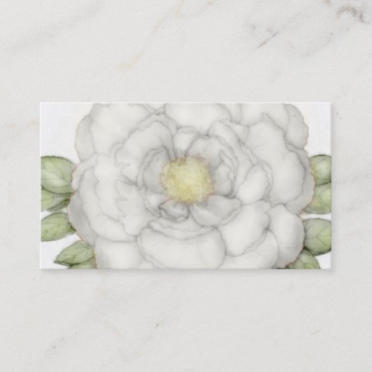 White Peony Business Card Visitenkarte (Vorderseite)