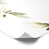 White Peony Epiphany Gold Calligraphy Willkommen Poster (Ecke)