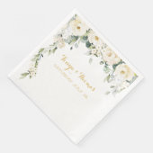White Peony Epiphany Hochzeitessen Napkins Serviette (Ecke)
