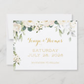 White Peony Epiphany Save the Date Envelope Einladung (Rückseite)