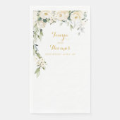 White Peony Epiphany Wedding Long Dinner Napkins Serviette (Vorderseite)
