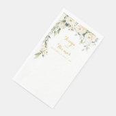 White Peony Epiphany Wedding Long Dinner Napkins Serviette (Ecke)