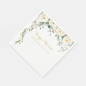 White Peony Epiphany Wedding Luncheon Napkins Serviette (Ecke)