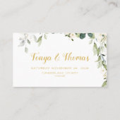 White Peony Epiphany Wedding RSVP Online Card Visitenkarte (Rückseite)