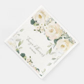 White Peony Epiphany Wedding Serviette (Ecke)