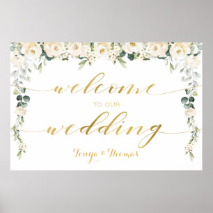 White Peony Epiphany Willkommen auf unserer Hochze Poster