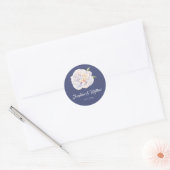 White Peony Floral Blue Wedding Stickers (Umschlag)