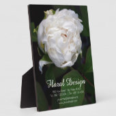 White Peony Floral Fotografie Plaque Fotoplatte (Seite)
