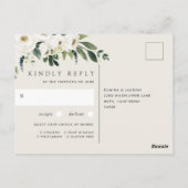 White Peony Floral Wedding Meal Choice UAWG Postkarte (Rückseite)