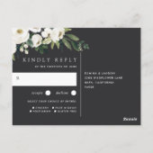 White Peony Floral Wedding Meal Choice UAWG Postkarte (Rückseite)