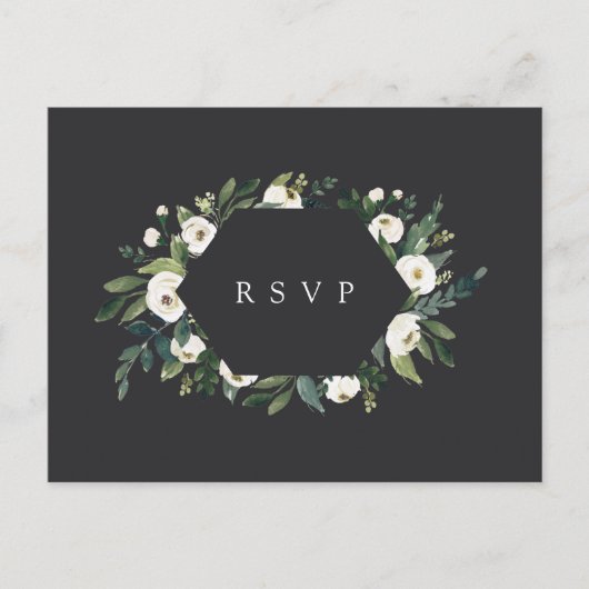 White Peony Floral Wedding Meal Choice UAWG Postkarte (Vorderseite)