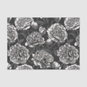 White peony flowers on dark gray seidenpapier (Vorderseite)