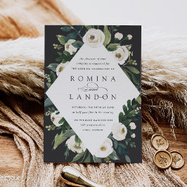 White Peony | Geometrisches Blumenzildchen Einladung