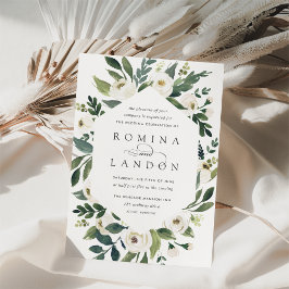 White Peony | Geometrisches Blumenzildchen Einladung