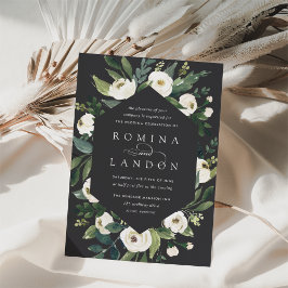 White Peony | Geometrisches Blumenzildchen Einladung