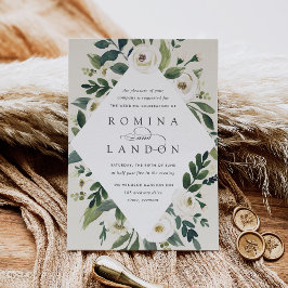 White Peony | Geometrisches Blumenzildchen Einladung