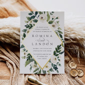 White Peony | Geometrisches Blumenzildchen Folieneinladung