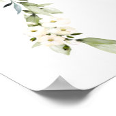 White Peony Gold Calligraphy Willkommen bei Hochze Poster (Ecke)