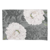 White Peony Gray Romantic Kissenbezug (Vorderseite)